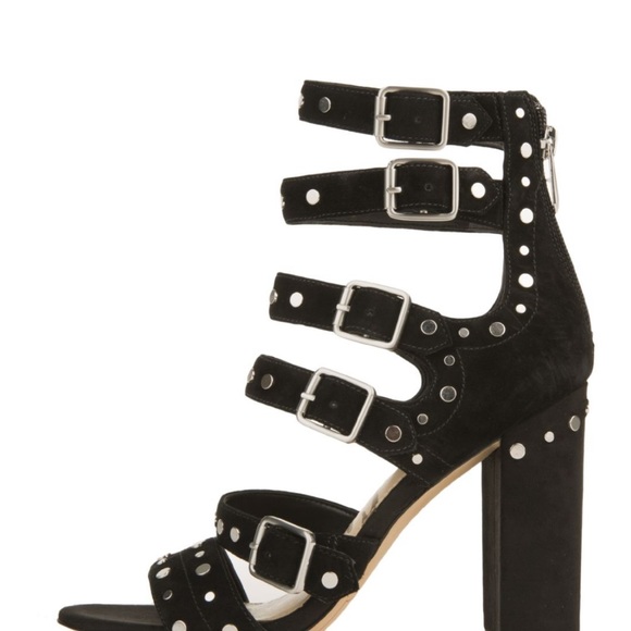 SAM EDELMAN YORK BLACK STUD HEELS - Picture 4 of 7